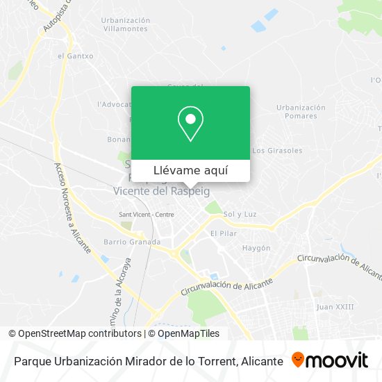 Mapa Parque Urbanización Mirador de lo Torrent