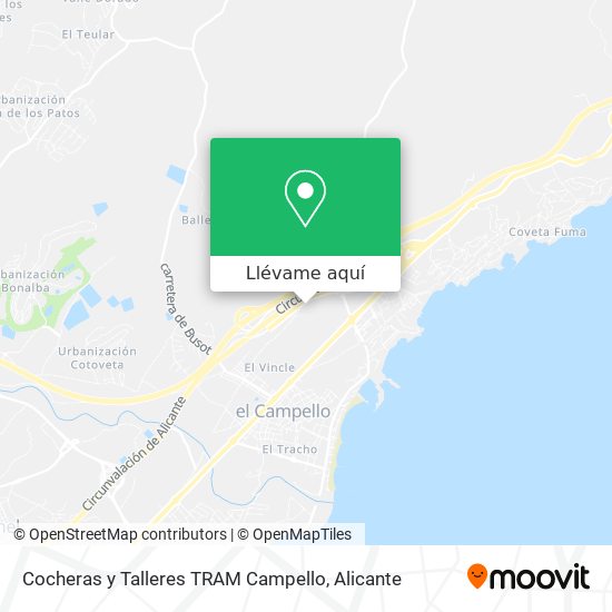 Mapa Cocheras y Talleres TRAM Campello
