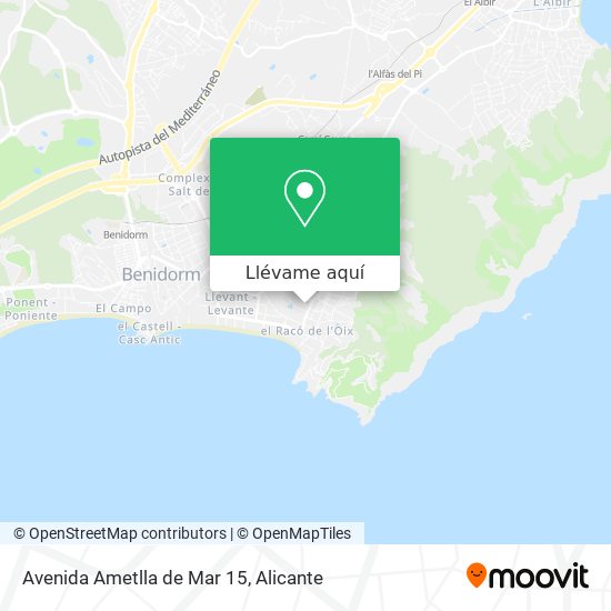 Mapa Avenida Ametlla de Mar 15