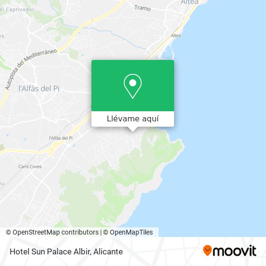 Mapa Hotel Sun Palace Albir