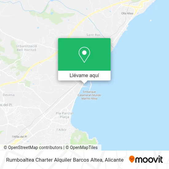 Mapa Rumboaltea Charter Alquiler Barcos Altea