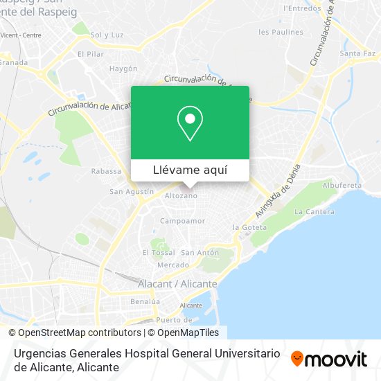 Mapa Urgencias Generales Hospital General Universitario de Alicante