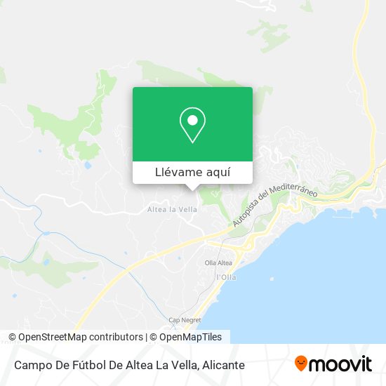 Mapa Campo De Fútbol De Altea La Vella