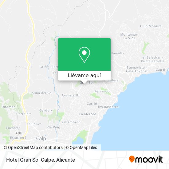 Mapa Hotel Gran Sol Calpe