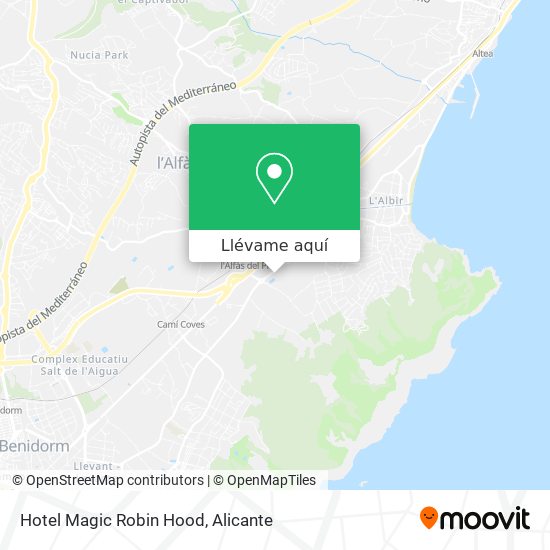 Mapa Hotel Magic Robin Hood