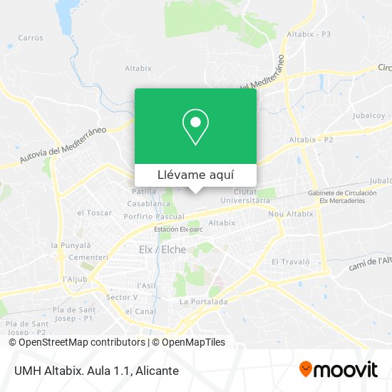 Mapa UMH Altabix. Aula 1.1