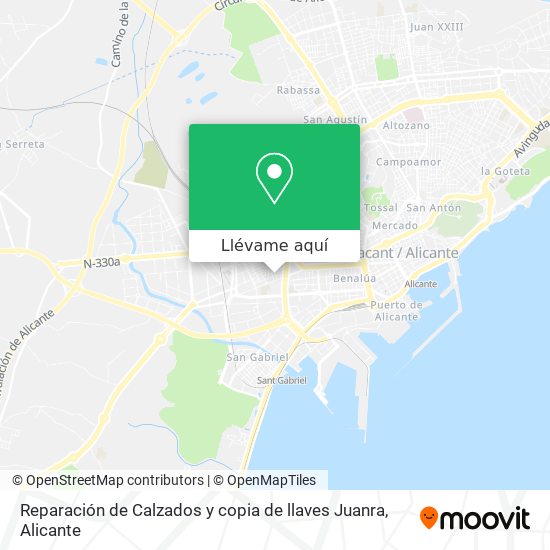 Mapa Reparación de Calzados y copia de llaves Juanra
