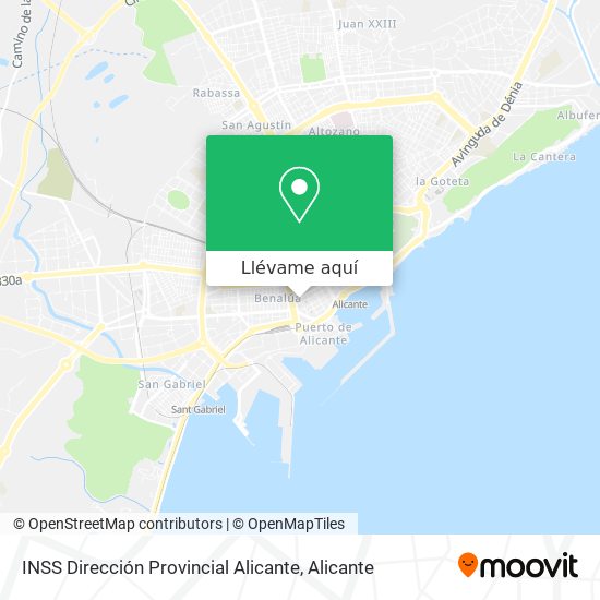 Mapa INSS Dirección Provincial Alicante