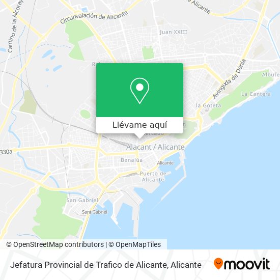 Mapa Jefatura Provincial de Trafico de Alicante