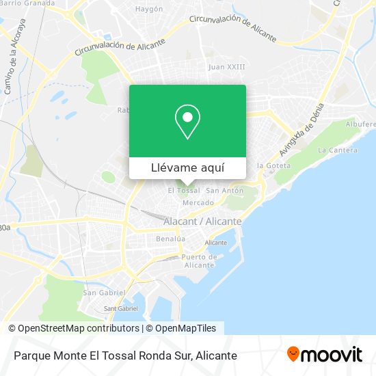 Mapa Parque Monte El Tossal Ronda Sur