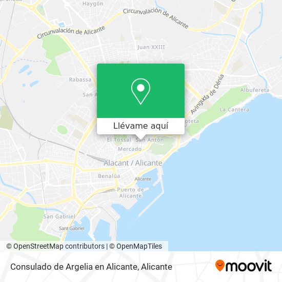 Mapa Consulado de Argelia en Alicante