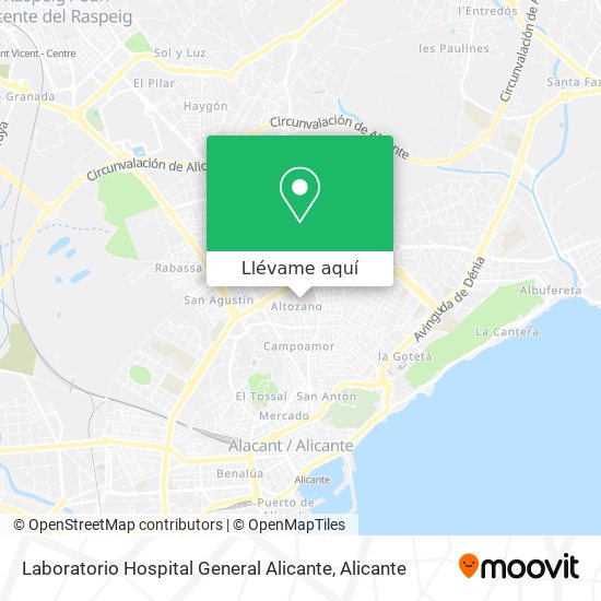 Mapa Laboratorio Hospital General Alicante