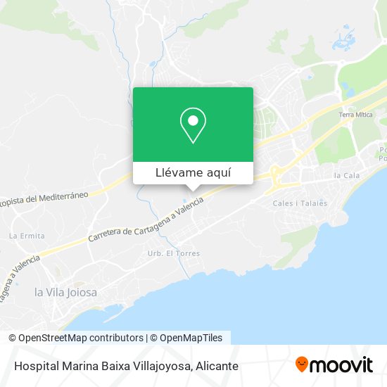 Mapa Hospital Marina Baixa Villajoyosa