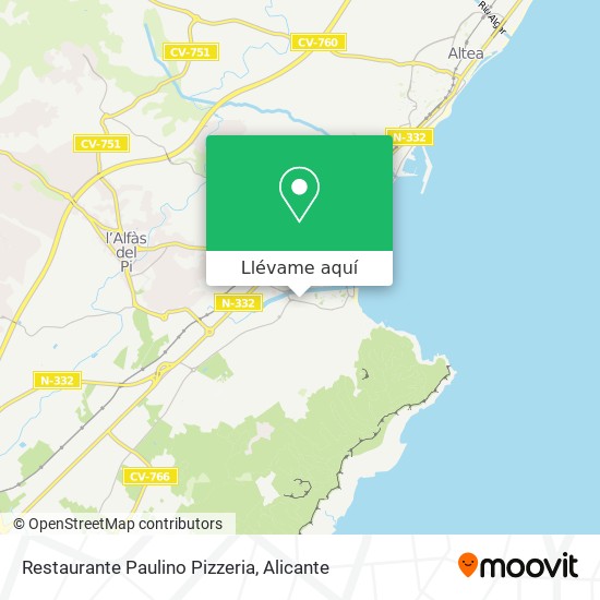 Mapa Restaurante Paulino Pizzeria