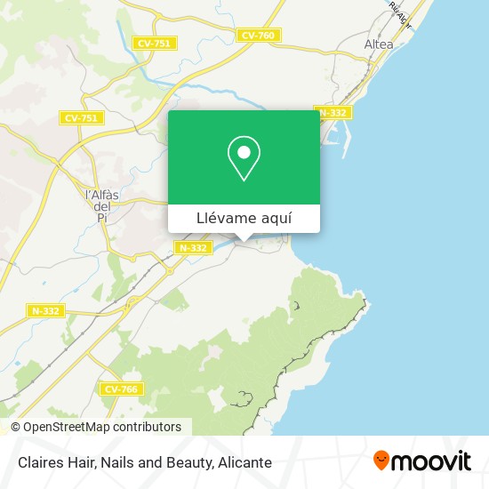 Mapa Claires Hair, Nails and Beauty