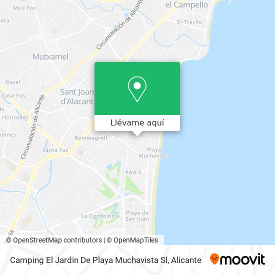 Mapa Camping El Jardin De Playa Muchavista Sl