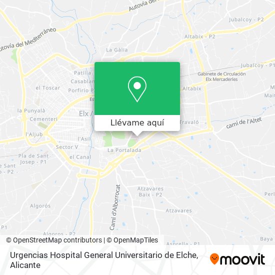 Mapa Urgencias Hospital General Universitario de Elche