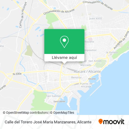 Mapa Calle del Torero José María Manzanares