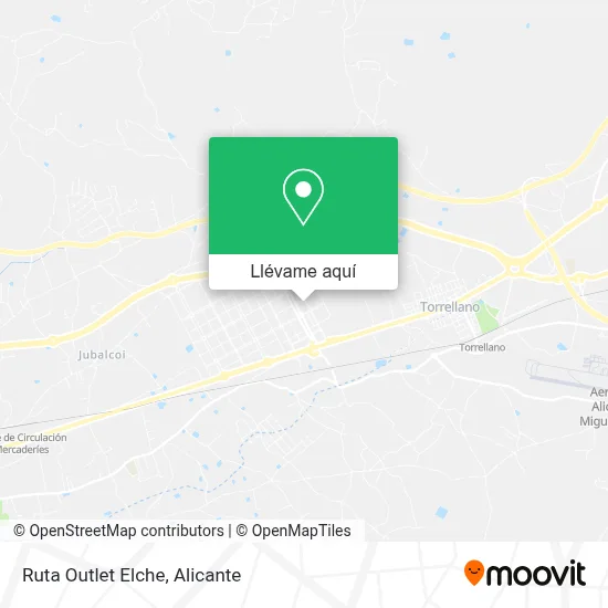 Mapa Ruta Outlet Elche