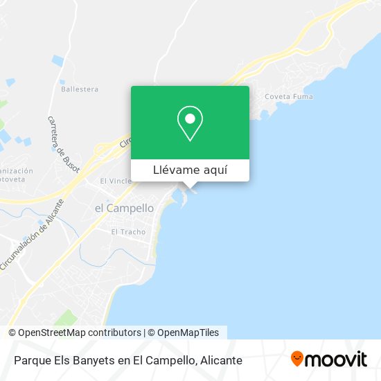 Mapa Parque Els Banyets en El Campello