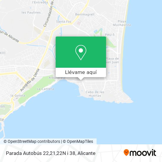 Mapa Parada Autobús 22,21,22N i 38