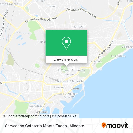 Mapa Cervecería Cafeteria Monte Tossal