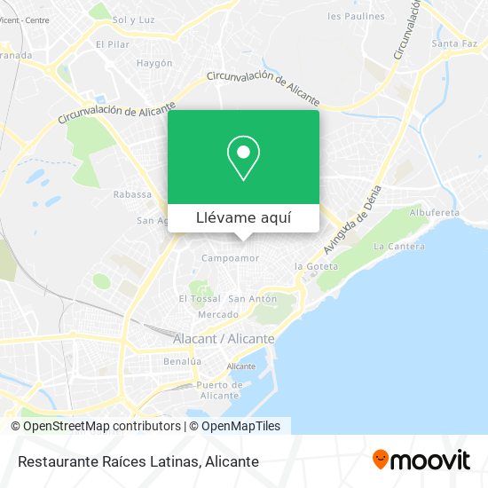 Mapa Restaurante Raíces Latinas