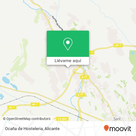 Mapa Ocaña de Hosteleria, Calle de la Oca 03699 Vallegrande Este Alicante