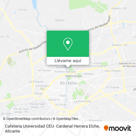 Mapa Cafeteria Universidad CEU- Cardenal Herrera Elche