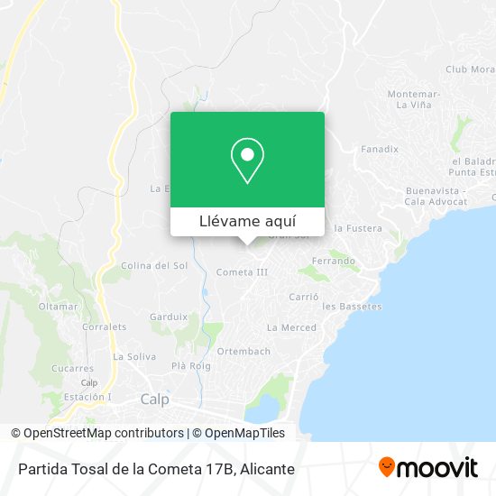 Mapa Partida Tosal de la Cometa 17B