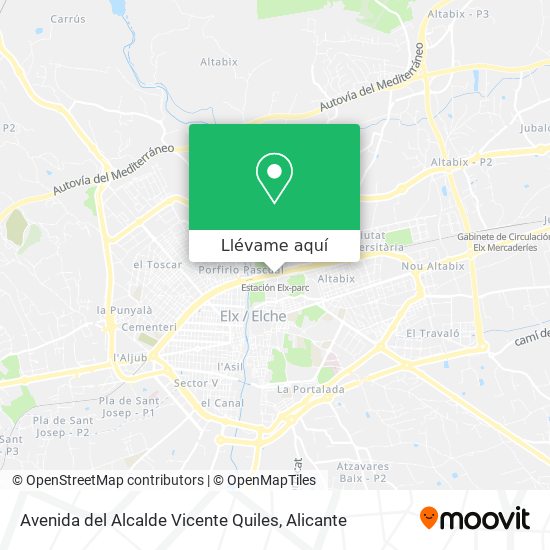 Mapa Avenida del Alcalde Vicente Quiles