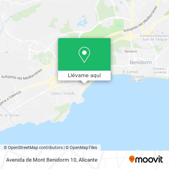 Mapa Avenida de Mont Benidorm 10