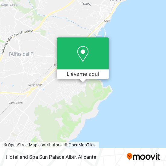 Mapa Hotel and Spa Sun Palace Albir