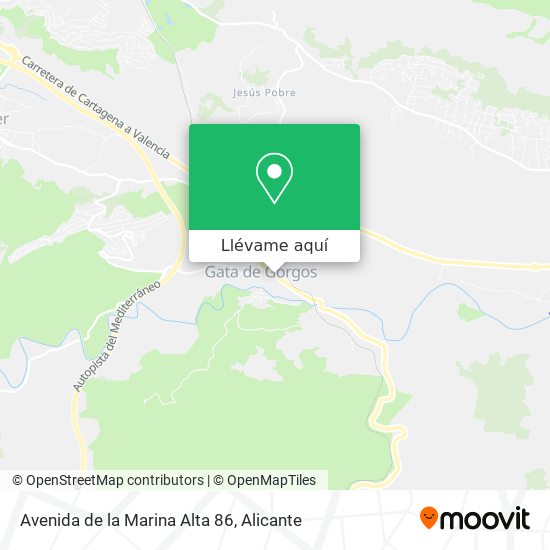 Mapa Avenida de la Marina Alta 86