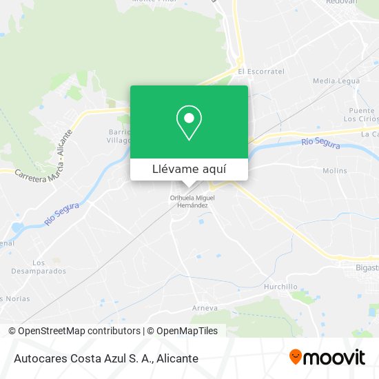 Mapa Autocares Costa Azul S. A.