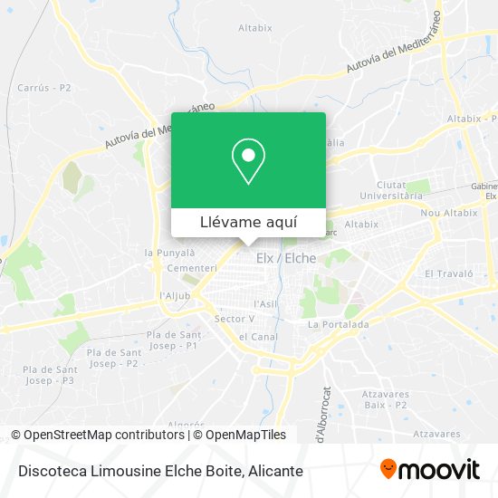 Mapa Discoteca Limousine Elche Boite