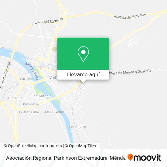 Mapa Asociación Regional Parkinson Extremadura