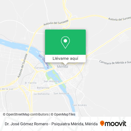 Mapa Dr. José Gómez Romero - Psiquiatra Mérida