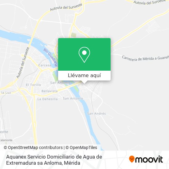Mapa Aquanex Servicio Domiciliario de Agua de Extremadura sa Anloma