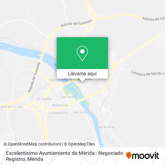 Mapa Excelentisimo Ayuntamiento de Mérida - Negociado Registro