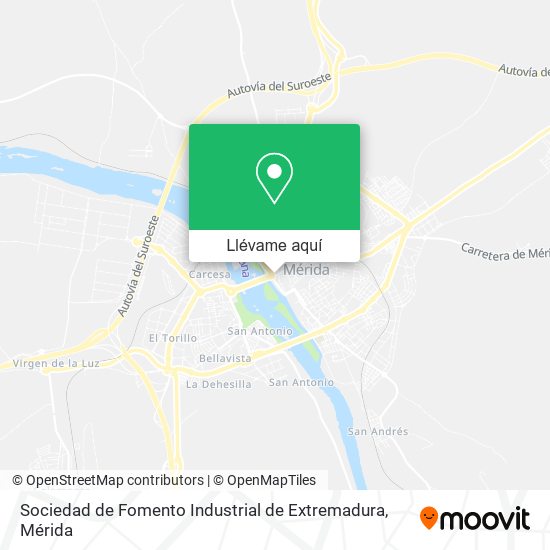 Mapa Sociedad de Fomento Industrial de Extremadura