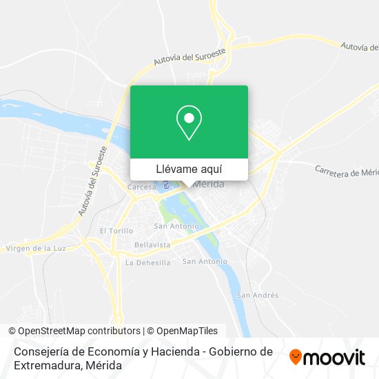 Mapa Consejería de Economía y Hacienda - Gobierno de Extremadura