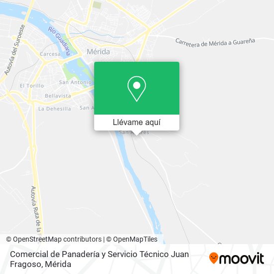 Mapa Comercial de Panadería y Servicio Técnico Juan Fragoso