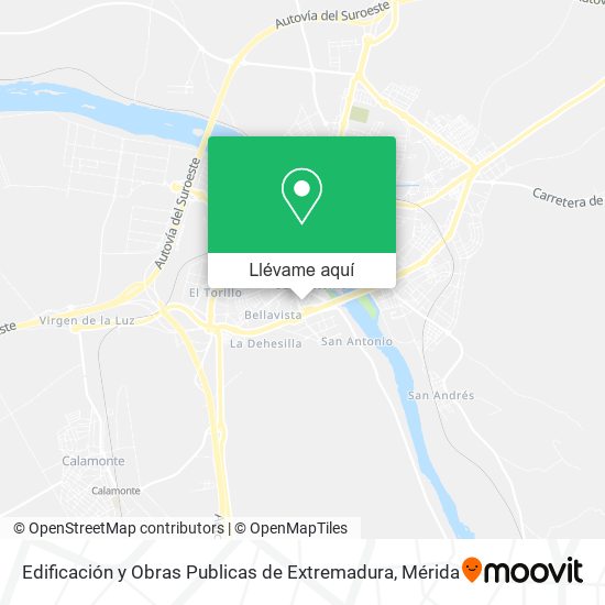 Mapa Edificación y Obras Publicas de Extremadura