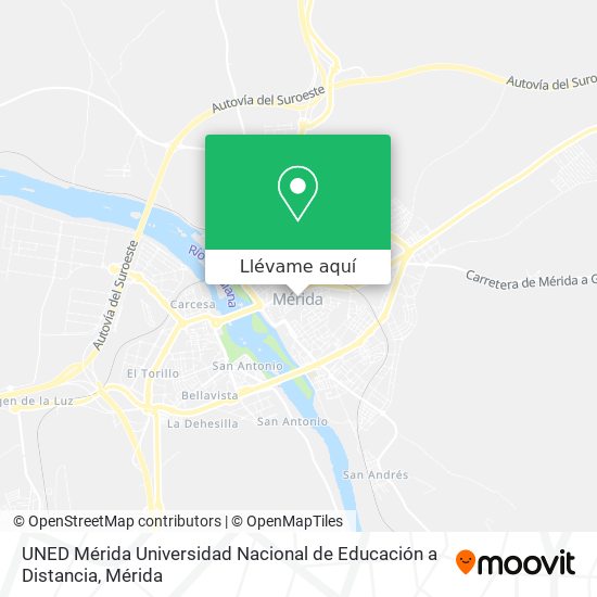 Mapa UNED Mérida Universidad Nacional de Educación a Distancia