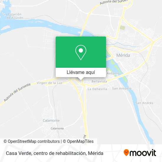 Mapa Casa Verde, centro de rehabilitación
