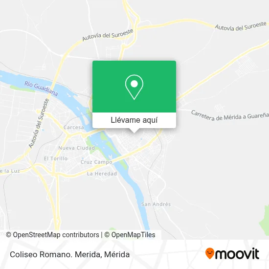 Mapa Coliseo Romano. Merida