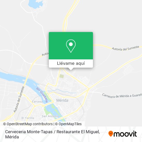 Mapa Cerveceria Monte-Tapas / Restaurante El Miguel