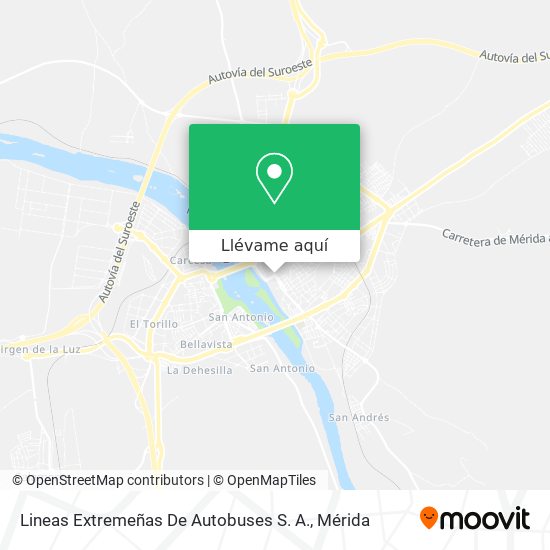 Mapa Lineas Extremeñas De Autobuses S. A.