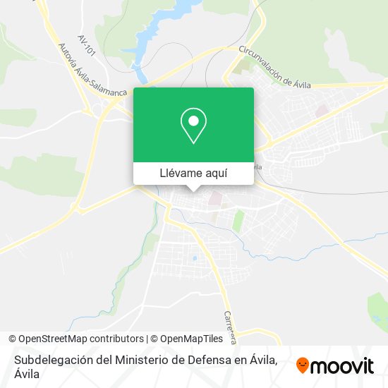 Mapa Subdelegación del Ministerio de Defensa en Ávila